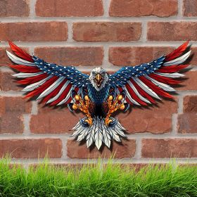 Oversize American Flag Bald Eagle Hanging Patriotic Sculpture