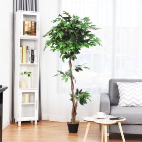 Artificial Ficus Silk Tree with Wood Trunks