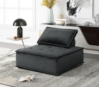 Velvet Armless Lounge Chair