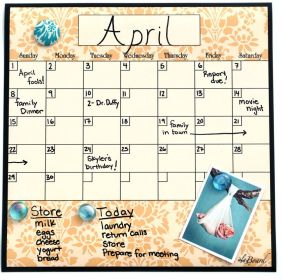 Dry Erase Calendar. Fridge Calendar.