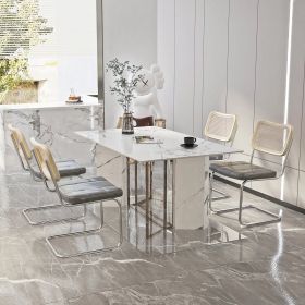 Set of 4, Leather Dining Chair gray