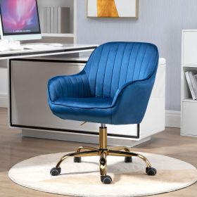 360° Dark Blue Velvet Swivel Chair