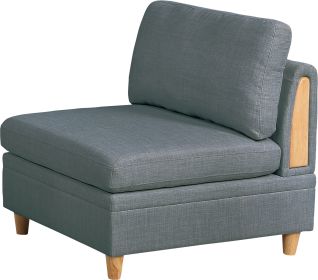 Armless Chair Steel Color Dorris Fabric