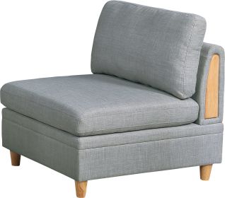 Armless Chair Light Grey Dorris Fabric