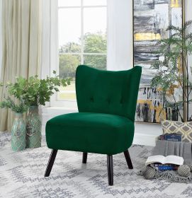 Unique Style Green Velvet Covering Accent Chair