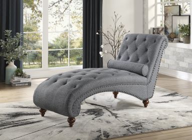 Modern Stylish Gray Color Chaise Button-Tufted
