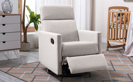 Modern Upholstered Rocker Nursery Chair Plus Tan