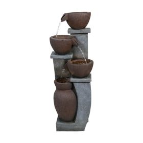 32.8" H 4-Tier Modern Outdoor Water Fountain -