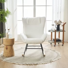 Rocking Chair Nursery, Solid Wood Legs Reading Chair