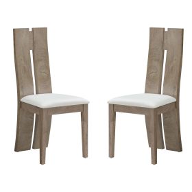 Dining Chair Set Leather Upholstered Cushion