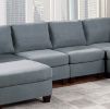 Armless Chair Grey Linen Like Fabric