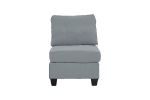 Armless Chair Grey Linen Like Fabric