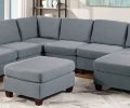 Armless Chair Grey Linen Like Fabric