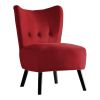 Unique Style Red Velvet Covering Accent Chair